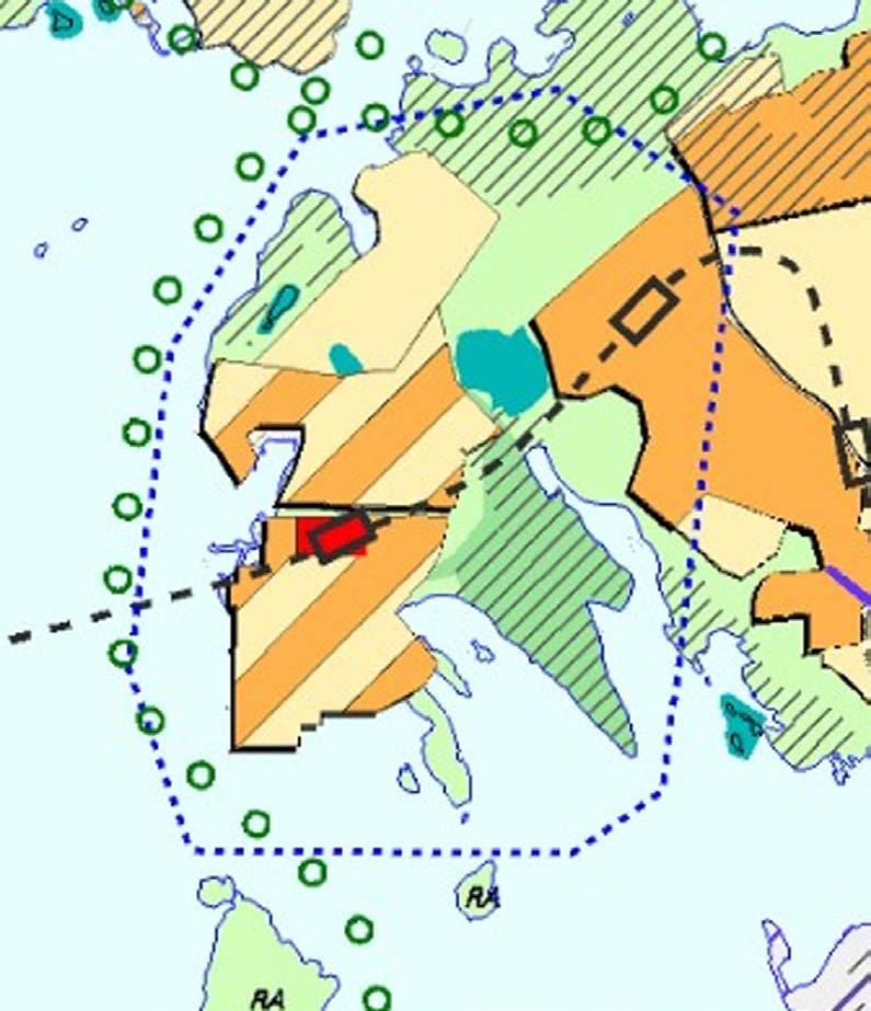 Kruunuvuorenrannan havainnekuva Hallinto-oikeuden päätöksen mukaan Stansvikinnummen alueen (A) luonnosta ja luontoarvoista ei ole