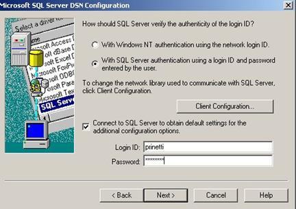 Panel) ODBC tietolähteet (ODBC Data Sources). Windows 2000:ssa ja XP:ssa (Start à Settings à Control Panel à Administrative Tools). Mene System DSN välilehdelle.