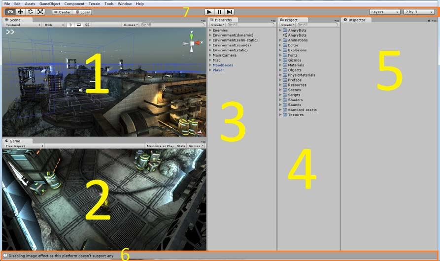 21 Vaikka Unity on kehitetty ensisijaisesti 3D-pelien tekemiseen, on sille toteutettu sekä ilmaisia että maksullisia lisäosia, joiden avulla voi laatia pelejä, jotka näyttävät 2D:ltä.