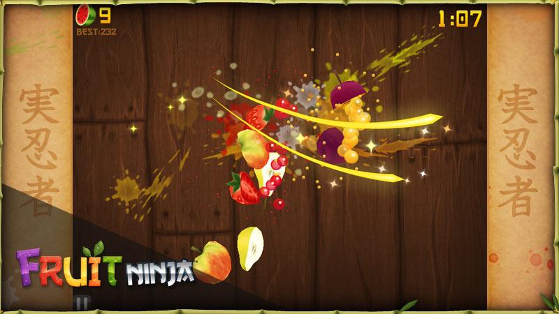 28 KUVA 9. Fruit Ninja (Kuvakaappaus, Fruitninja.com) Testiin valittiin myös kaksi pystysuuntaista peliä, Temple Run ja Zen Bound 2 (kuva 10).