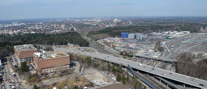 Myös lentoradan vaikutus tulee olemaan merkittävä. Pyöräilyn laatukäytäviä risteää Pasilassa useita.