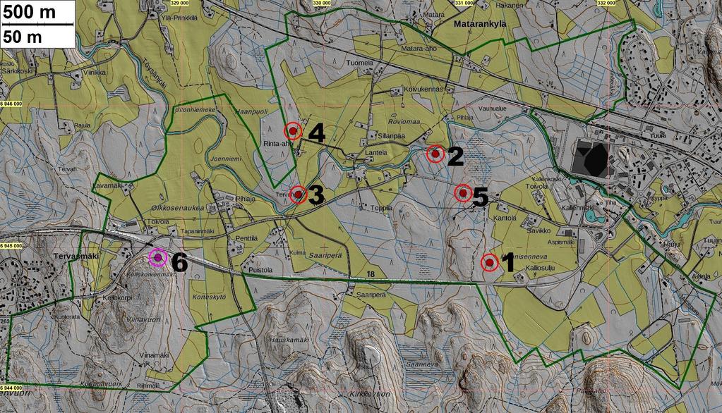 3 Selityksiä: Koordinaatit, kartat ovat ETRS-TM35FIN koordinaatistossa. Kartat ovat Maanmittauslaitoksen maastotietokannasta 08/2016, ellei toisin mainittu.