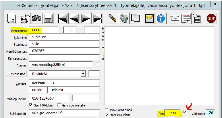 HRSuunti esimiehen / listan tekijän toimet Ennen HRMobin käyttöönottoa esimiehen tulee tarkistaa, että jokaisella työntekijällä on perustiedoissa Henkilönumero sekö nelinumeroinen Pin koodi, joilla