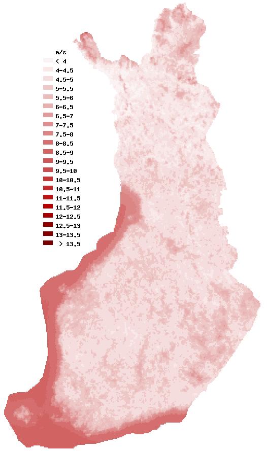 8 3.2 Tuulisuus Talvikuukausina Suomessa tuulee eniten, kesäkuukausina selvästi vähemmän.