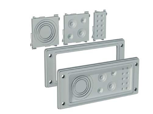 Monitoimilaippa Design - A - Flange IP65 koko 2 ( FL21 ) ja 1 ( FL13 ) -20 C - +125 C, Yli 120 eri variaatiota!