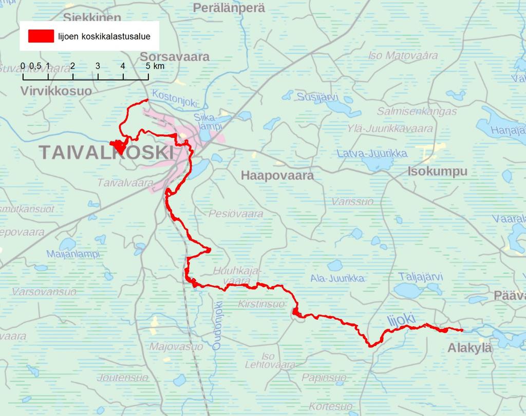 Koskikalastusalueelle tarvitaan aluekohtainen kalastuslupa. Onkiminen ja pilkkiminen on kielletty. Kalastusaika on 1.6. 31.10.