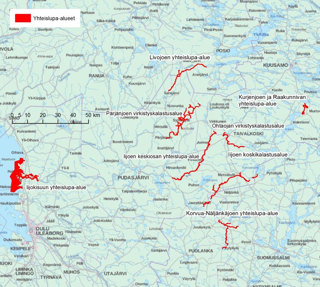 vesialueita hallinnoi Metsähallitus. Iijoen sivu-uomissa vesialueen suurimmat omistajat ovat osakaskunnat ja valtio.