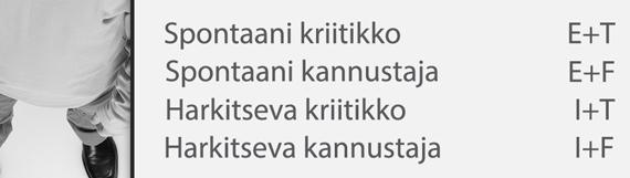 Palautetyylit Ekstrovertit (E) antavat yleensä selvästi enemmän palautetta kuin introvertit (I).