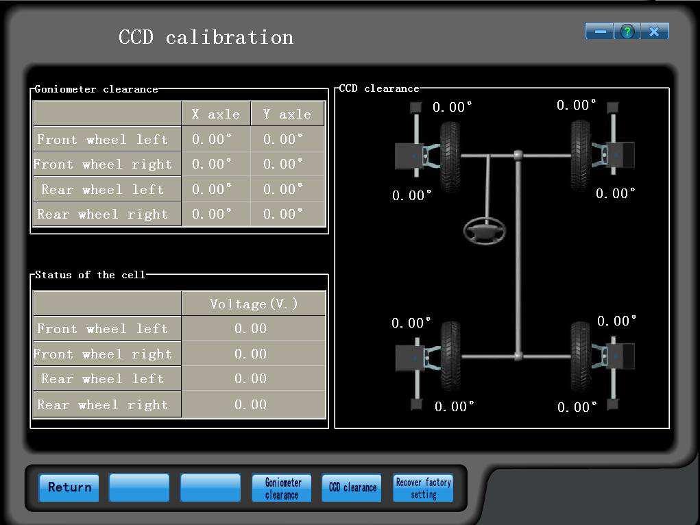 Kalibrointi Painamalla päävalikon CCD calibration painiketta suuntauskoneen kalibrointivalikkoon. voit siirtyä Syötä salasana (oletussalasana on 123456). Fig.