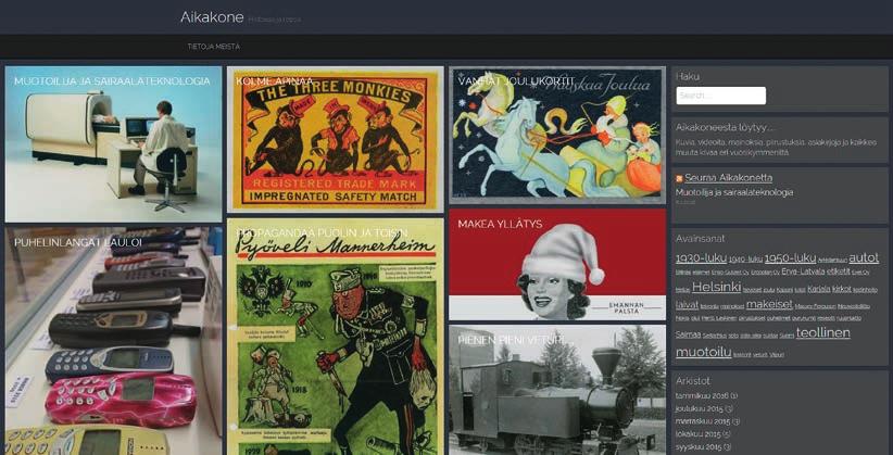ELKA:n Aikakone-verkkosivut Viestintä Alkuvuoden aikana Designarkiston graafinen ilme uudistettiin ja verkkovisut päivitettiin.