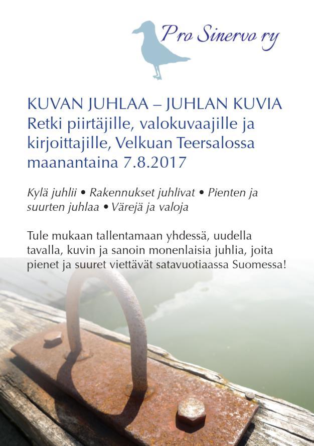 Retkellä syntyneistä kuvista ja sanoista koottu teos esitetään 20.10. Livonsaaren Seurantalon juhlassa sekä Naantalin Taidehuoneella 30.10. osana Lux Gratiaetapahtumaa.