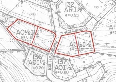 Katajakuja 2/ Kautunkaarre 3: pinta-ala 0,1360 ha (702-405-1-334 Salomaa) Tontin hinta on 2 720.