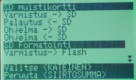 tallentuu automaattisesti SD-muistikortille.