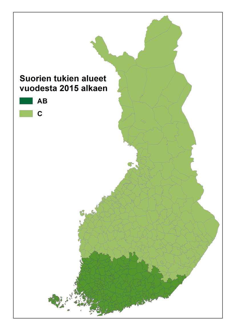 Tukialueuudistus Entinen A-alue Tukioikeuden käyttö vain AB-alueella Entinen C2-C4-alue Tukioikeuden käyttö vain C alueella