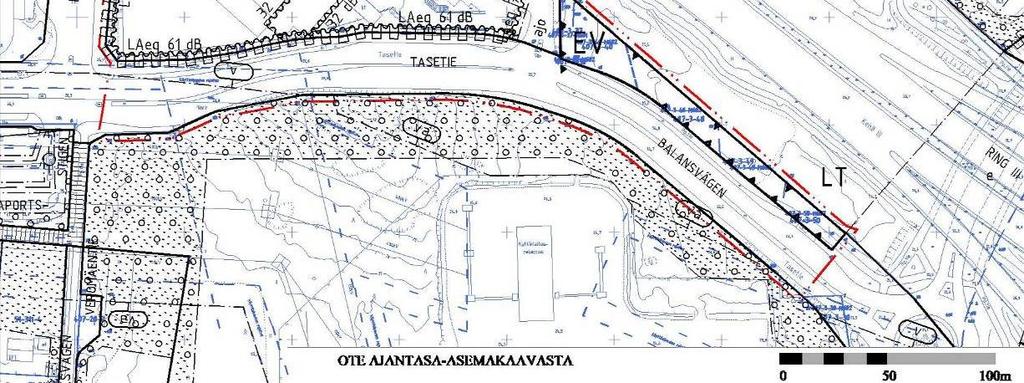 Liike- ja toimistorakennusten korttelialueella on yhteensä 49 000 kerrosneliömetrin rakennusoikeus, josta enintään 8 000 kerrosneliömetriä on saanut olla myymälätilaa.