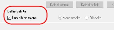 Mastercam 2017 uudet piirteet Lathe uudet piirteet Luo aihion rajauksella luodaan uusi sorvausaihio käyttämällä lähteenä aihiomallin pyöräytettyä profiilia.