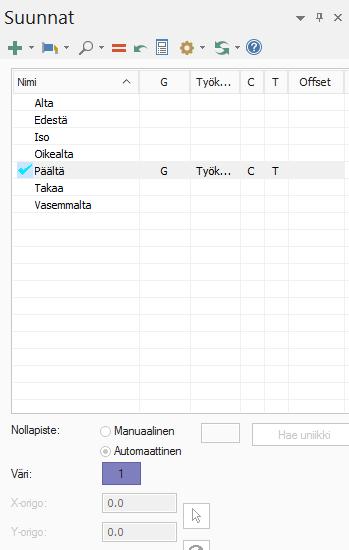 Mastercam 2017 uudet piirteet Ohjelman uudet yleispiirteet Suuntien hallinnan uudet piirteet Suuntien hallinta on nyt ohjelmointia helpottava, liikuteltava ja telakoitava toimintoikkuna.