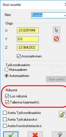 Mastercam 2017 uudet piirteet Ohjelman uudet yleispiirteet käyttää valintaa Tallenna kirjanmerkki, joka tallentaa kirjanmerkin nyt luotuun uuteen näkymään.