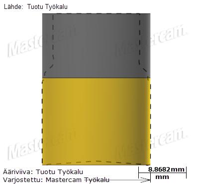 Mastercam 2017 uudet piirteet Työkalujen uudet piirteet Molempia profiileja voidaan katsella yhtä aikaa.