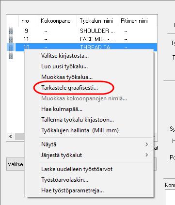 Mastercam 2017 uudet piirteet Työkalujen uudet piirteet Työkalun projisointi Klikkaa hiiren oikealla painikkeella perinteisessä Mastercamin Työkalujen hallinnassa,