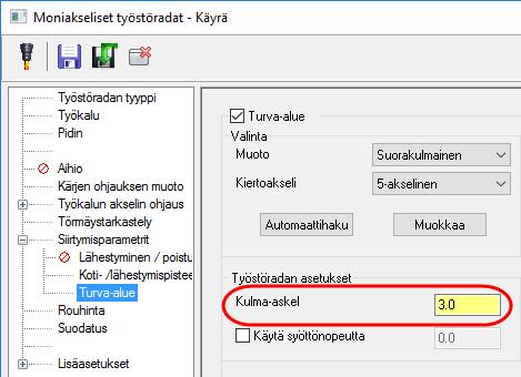 Mastercam 2017 uudet piirteet Mill uudet piirteet Lisäksi Työvara seinämillä ja Työvara pohjapinnalla -valinnat on siirretty Työstöparametrit-sivulta erilliselle Aihiot-sivun alisivulle nimeltään