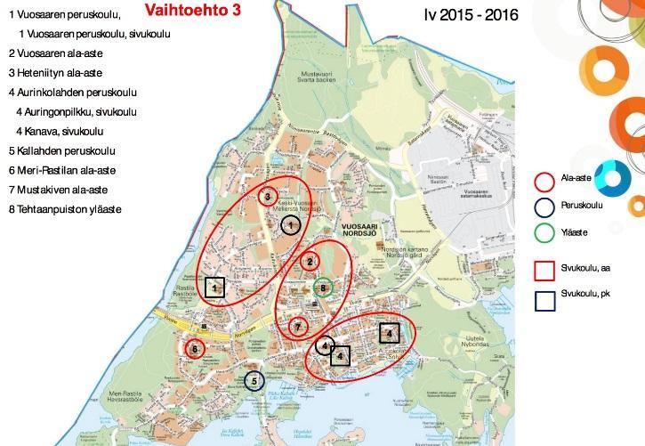 Peruskoulujen yhdistymisen suhteen tämänhetkisistä suunnitelmista vaihtoehto D on ehdottomasti paras ja alueellisesti näistä esitetyistä vaihtoehdoista loogisin.