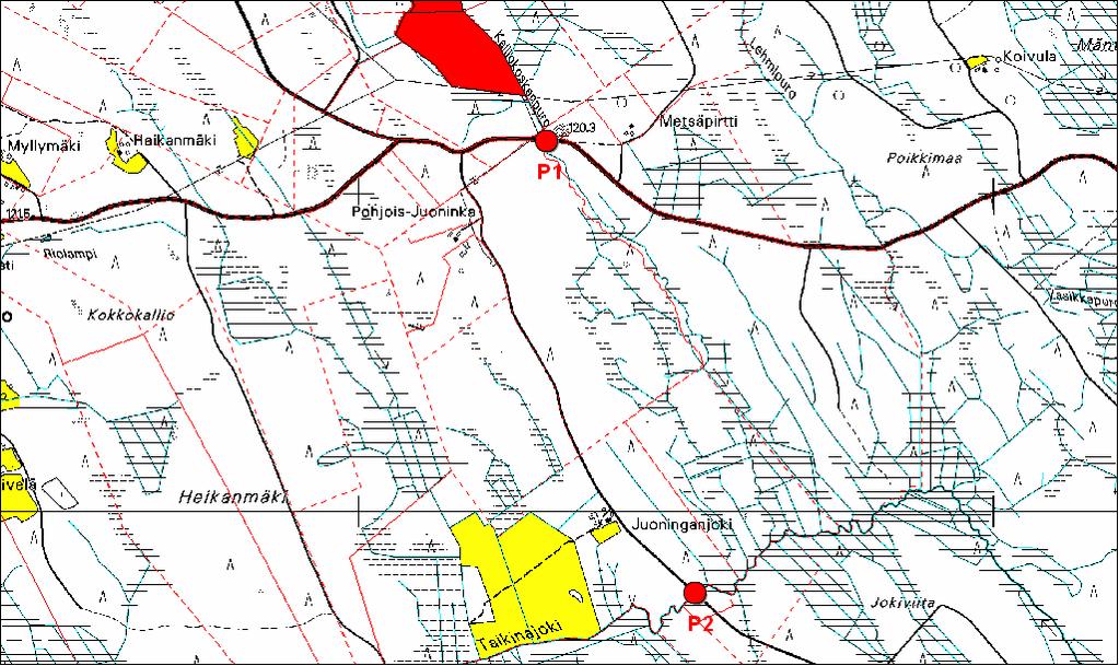 73 Kuva 2. Karjalansuon vesistötarkkailupisteet Kuivatusvesien purkureittinä on Kalliokoskenpuro - Taikinajoki Sorvasenjoki - Lumpeinen Unijoki Luikujärvi Pekurilanjoki Rautjärvi.