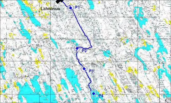 77 Tarkkailun virtahavaintoasemat ja koordinaatit ovat seuraavat: Tarkkailupiste Koordinaatit Lahnasuon alapuoli, P1 349186-691785 Kekrinpuro, P2 349245-69142 Perkainjoki, P3 34938-691265 Iso-Perkai