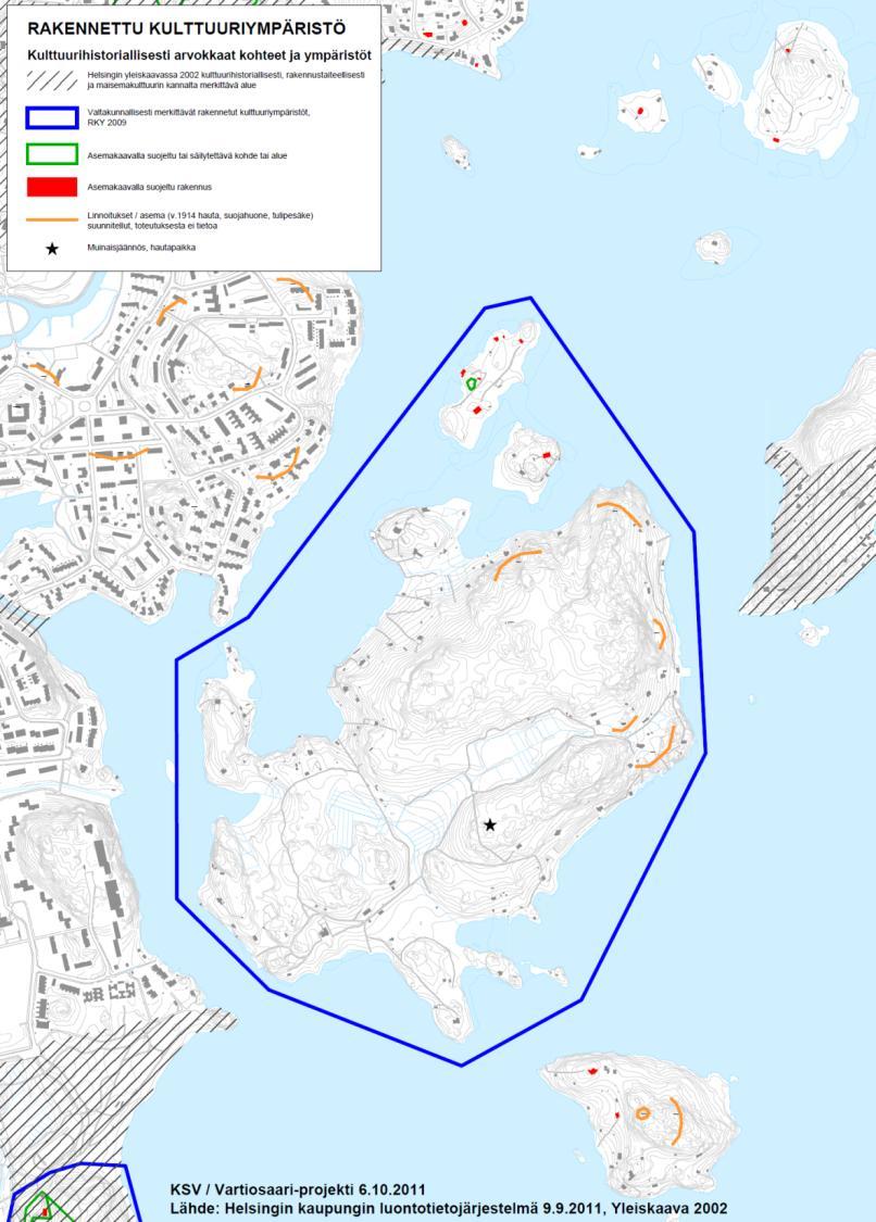 Valtakunnallisesti merkittävä rakennettu kulttuuriympäristö (RKY 2009) osa Helsingin höyrylaivareittien kesähuvila-asutusta (muut: Stansvik, Tullisaari, Degerö, Jollas, Matosaari, Villinki,