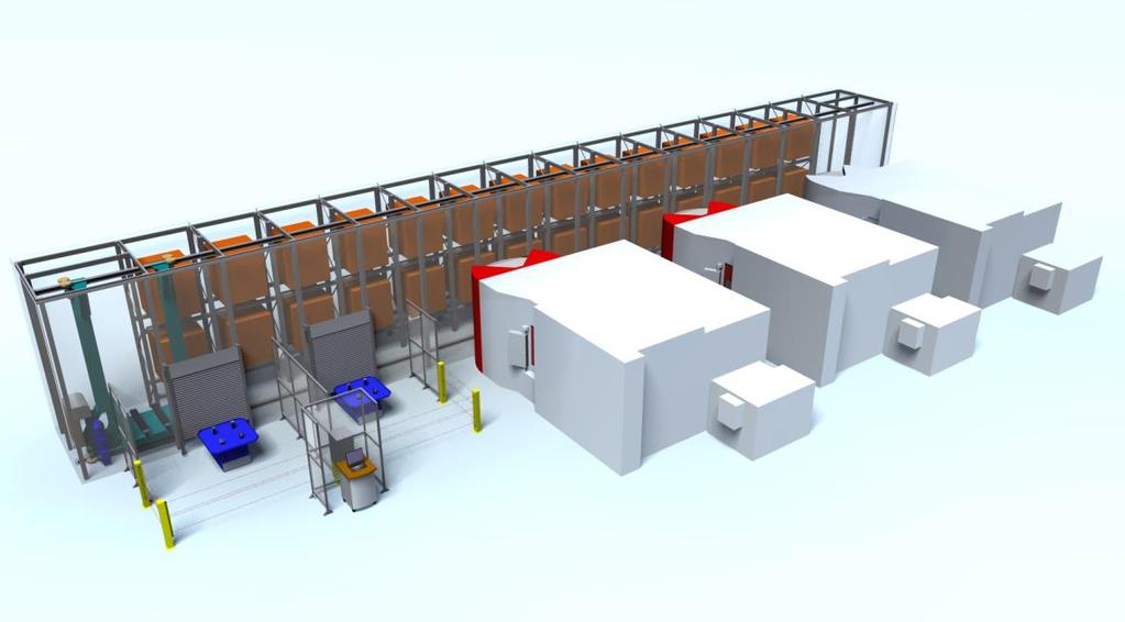 3 2.2 Joustava automaattinen tuotantojärjestelmä Joustava automaattinen tuotantojärjestelmä eli FMS (Flexible manufacturing system) (kuva 1) on korkeasti automatisoitu järjestelmä, jolla pystytään