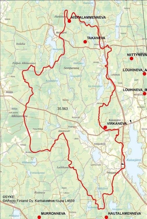 4.3.5.2 Vatajanjoen va 35.563 Niskalammenneva (Iso Pelijärvi) Takaneva (Iso Pelijärvi Purkuvesistö ja sen tila Takaneva (17 ha) ja Niskalammenenva (25 ha) purkautuvat Iso Pelijärveen.