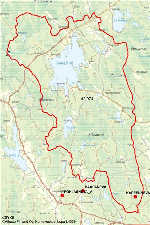 5.1.1.1 Sulkveenjoen va 42.074 Kapeenneva (Paukajärvi) Purkuvesistö ja sen tila Kapeeneva (15 ha) purkautuu Paukajärveen (35 ha). Paukajärveä ei ole luokiteltu.