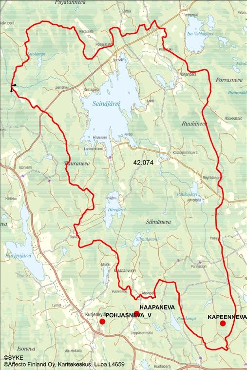 5.1.1.1 Sulkveenjoen va 42.074 Kapeenneva (Paukajärvi) Purkuvesistö ja sen tila Kapeeneva (15 ha) purkautuu Paukajärveen (35 ha). Paukajärveä ei ole luokiteltu.