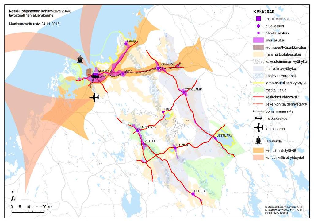 22 Kokkola on rannikolla maakunnan tiiviin asumisen keskus, jonne sataman yhteyteen sijoittuu myös maakunnan merkittävin teollisuus ja työpaikka-alue.