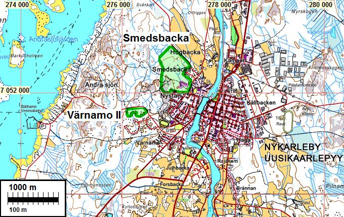 2 Sisältö: Kansikuva: Perustiedot... 2 Inventointi... 2 Värnamo II... 3 Smedsbacka... 4 Muinaisjäännös Smedsbackassa... 5 UUSIKAARLEPYY SKOGSPARKEN.