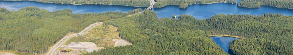 Kuva 1. Selvitysaluetta viistokuvalla. Alueen läpi kulkee Vuoreksen puistokatu.