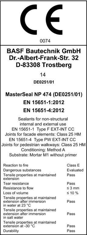 TUOTEKUVAUS MasterSeal NP 474 on yksikomponenttinen polyuretaanipohjainen saumamassa lattiasaumoihin.