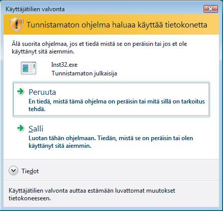 Tämä ohjelma tukee vain seuraavia käyttöjärjestelmiä: 2000 (SP4 tai uudempi), XP (SP2 tai uudempi), XP Professional x64 Edition ja Windows Vista.