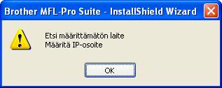Jos laitteen IP-osoite-kentässä näkyy APIPA, napsauta Määritä IP-osoite ja anna laitteelle verkkoon sopiva IP-osoite.