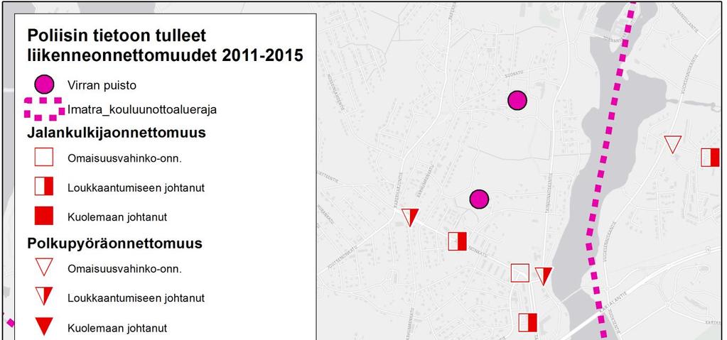 6 vahinkoon johtanut polkupyöräonnettomuus. Pappilanpellon koulua lähin henkilövahinkoon johtanut onnettomuus on Joutsenonkadulla tapahtunut jalankulkijaonnettomuus.