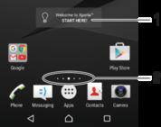 1 Xperia -laitteen esittely -lisäohjelma avaa lisäohjelma napauttamalla ja valitse sitten tehtävä, kuten sisällön kopiointi vanhasta laitteestasi tai Xperia -palvelujen määritys.