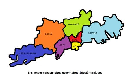 Taulukko 1. HUS ensihoidon palvelutasopäätös, vastuulääkäreiden määrä suhteessa väestöpohjaan Kuva 1.