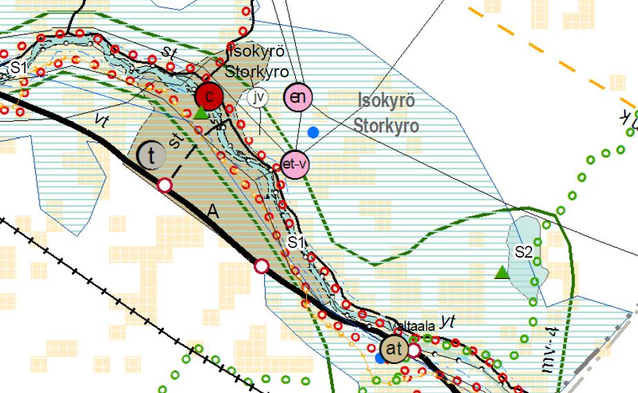 FCG SUUNNITTELU JA TEKNIIKKA OY Selostus, ehdotus 9 (21) Kuva 7 Ote Pohjanmaan maakuntakaavasta. Suunnittelualue on osoitettu likimääräisesti punaisella nuolella kartalla.