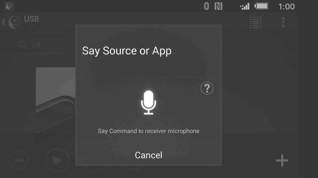 Puheentunnistuksen ottaminen käyttöön (vain Android-älypuhelimet) Rekisteröimällä sovellukset voit ohjata niitä äänikomennoilla. Lisätietoja on sovelluksen ohjeessa.