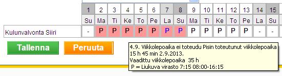 Henkilökohtainen suunnittelu jatkuu Lepoajan rikkoutuminen Jos viikoittainen lepoaika ei