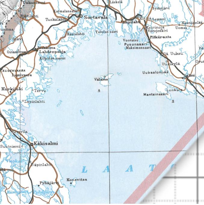 YLILUUTNANTTI SIIRTOLAN TUTKIELMAN LIITE 1 KARTTA 1: LAATOKAN POHJOISOSA 1 : 750 000 Lähde: