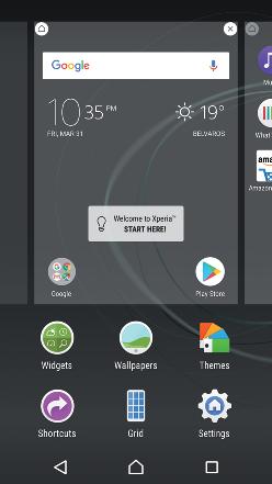 ja napauta sitten. Kun Google-haku ja Google Now ovat käytössä, vasemmanpuoleisin ruutu on varattu niille.
