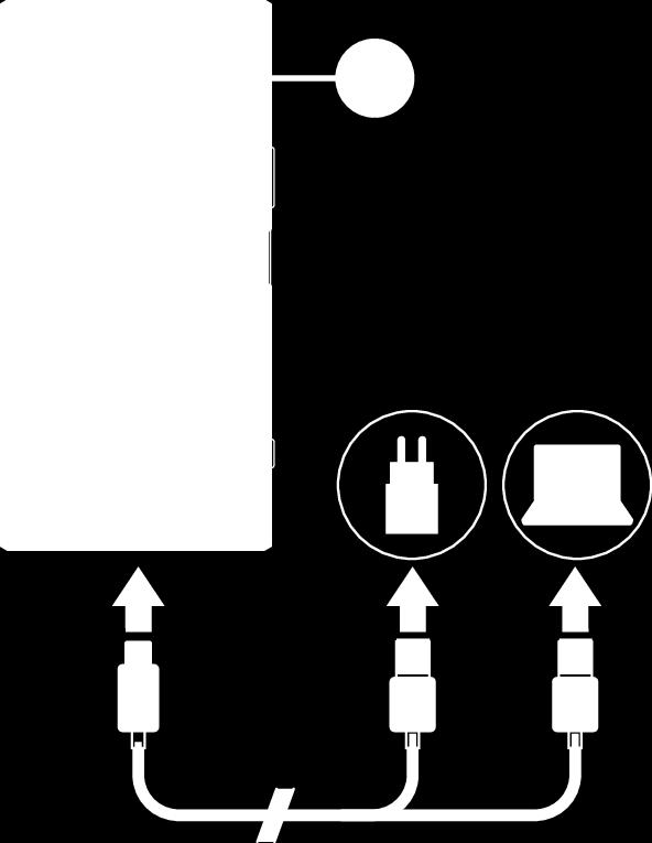 Akku ja huolto Laitteen lataaminen Käytä aina alkuperäistä Sony-laturia ja USB Type-C -kaapelia, joka on tarkoitettu käytettäväksi nimenomaan Xperia -mallisi kanssa.