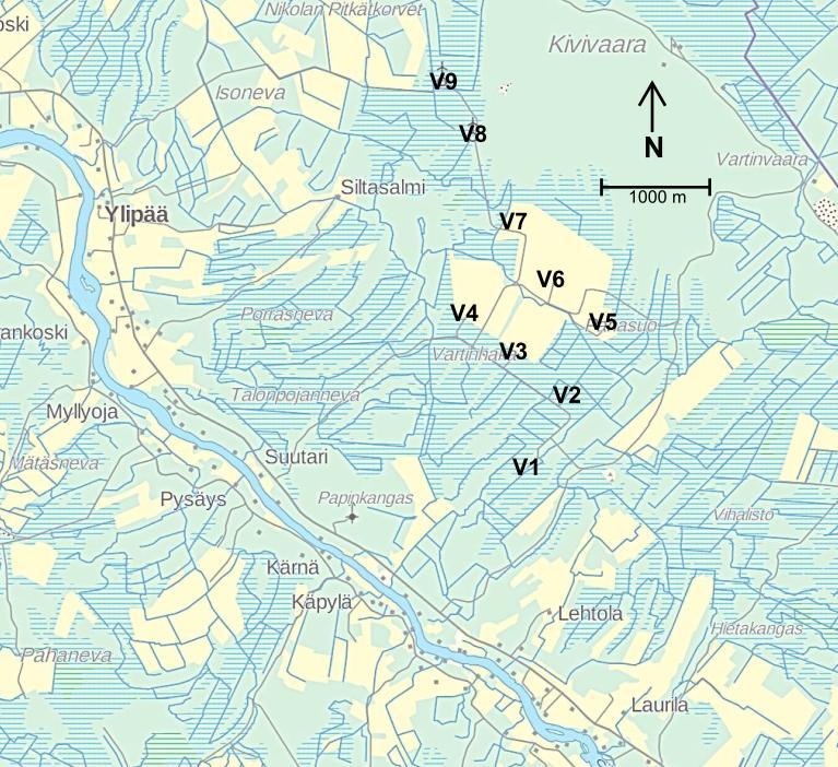 MP2 MP3 MP1 Kuva 1. Tuulivoimaloiden ja mittauspaikkojen sijainnit.