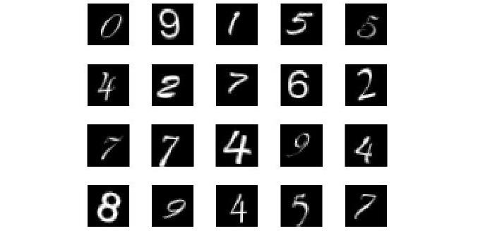 3.2. Kerrokset 10 Kuva 3.1 Testikuvina käytetään käsinkirjoitettuja numeroita. Kuvassa on pieni osa ohjelmalle opetetuista numeroista. Kuva 3.2 Ensimmäinen autoenkooderi, joka muuttaa kuvan 784 pikselin kokoisesta sisääntulosta 100 pikselin kokoiseksi.